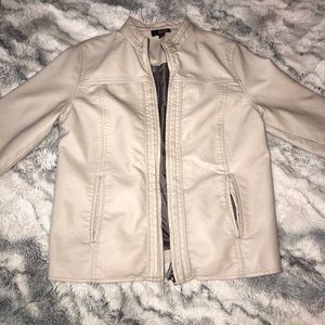 ana tan/cream leather jacket